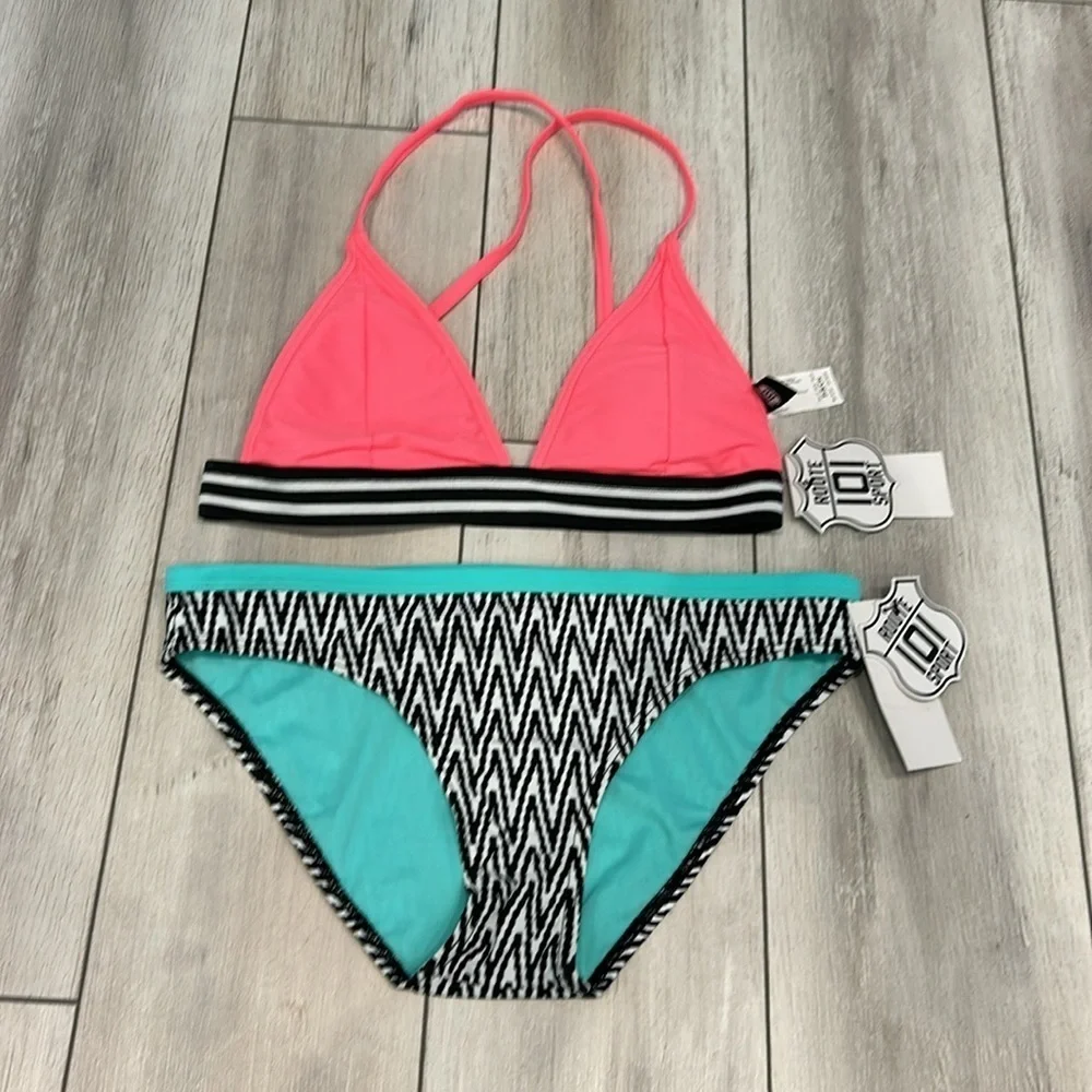 Route 101 Sport 3 piece bikini swim suit set size small
